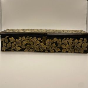 Hand painted rectangular trinket box.